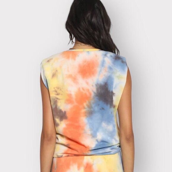Know.One.Cares NEW Womens Medium Knit French Terry Tie-Dye Sleeveless Shirt Top - Picture 3 of 7